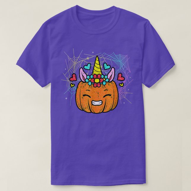 T-shirt Cute Unicorn Citrouille drôle Costume d'Halloween  (Design devant)