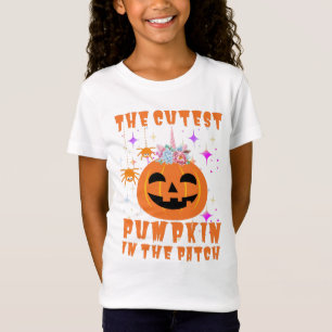 T-Shirt Cute Unicorn Citrouille Halloween Thanksgiving