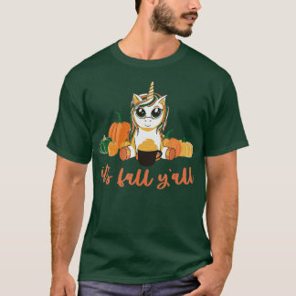 T-shirt Cute Unicorn Citrouille Halloween Thanksgiving Son