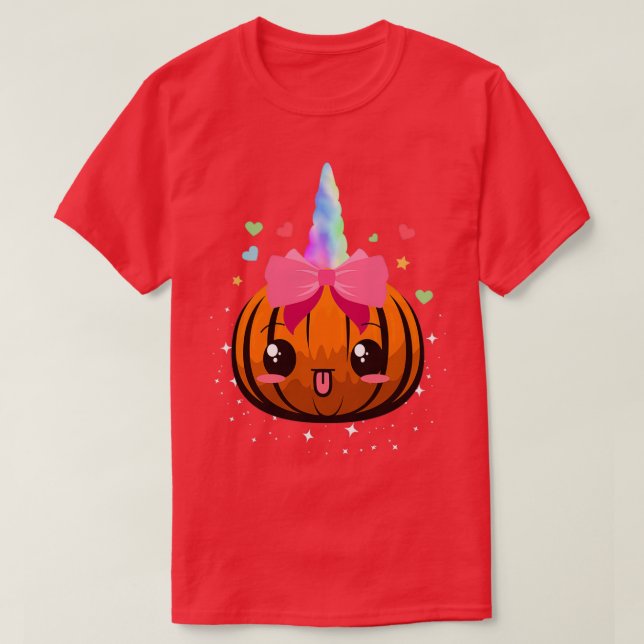T-shirt Cute Unicorn Citrouille licorn halloween enfants C (Design devant)