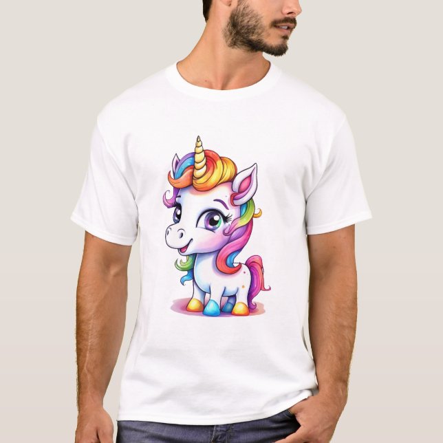 T-shirt Cute Unicorn Cool Rainbow positif (Devant)