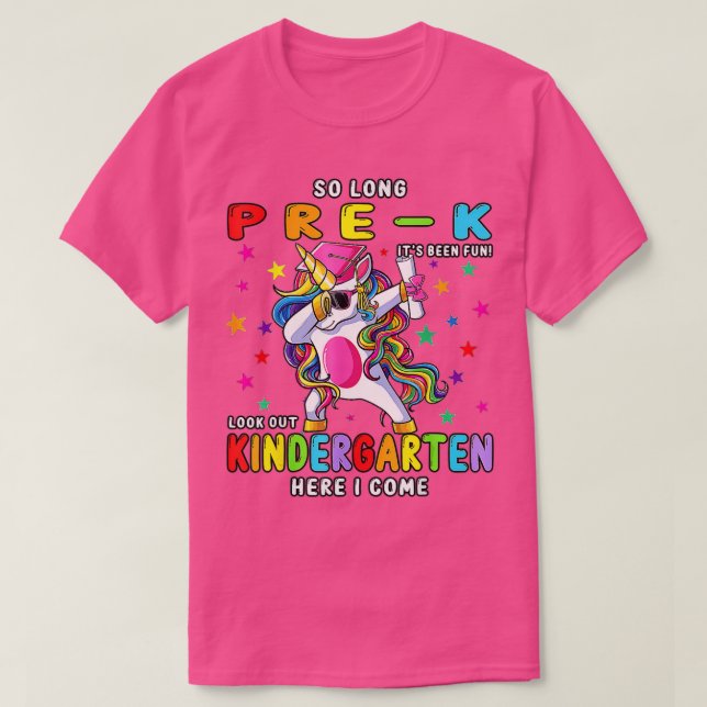 T-shirt Cute Unicorn Dabbing So Long Pre K Kindergarten He (Design devant)