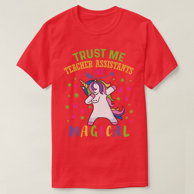 T-shirt Cute Unicorn enseignant Assistant Cadeau (Design devant)