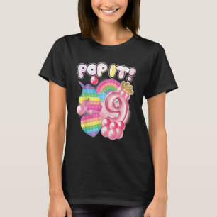 T-shirt Cute Unicorn Fidget Toys Pop It I'm 9 Girls 9th Bi