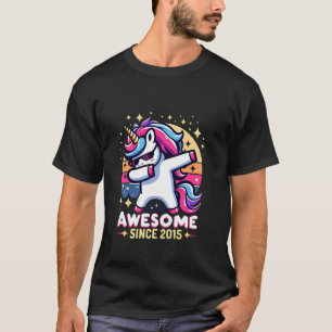 T-shirt Cute Unicorn Girls Birthday Awesome depuis 2015 Un
