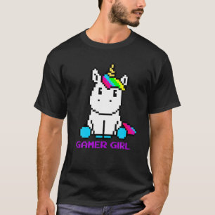 T-shirt Cute Unicorn Jeu Retro Jeux Vidéo 8 bits Charac