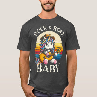 T-shirt Cute Unicorn Jouer Guitare 1