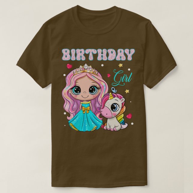T-shirt Cute Unicorn Joyeuse fille d'anniversaire (Design devant)