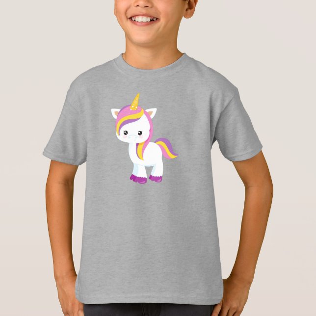 T-shirt Cute Unicorn, Little Unicorn, Kawaii Unicorn (Devant)