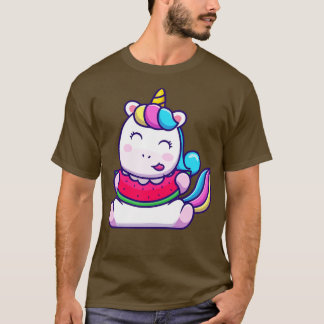 T-shirt Cute Unicorn Manger Watermelon