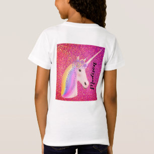 T-Shirt Cute Unicorn Rainbow Imaginaire Pink Nom de la Par