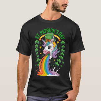 T-shirt Cute Unicorn Shamrock Jour de la Saint Patrick Lep
