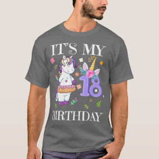 T-shirt Cute Unicorn Son 18ème anniversaire