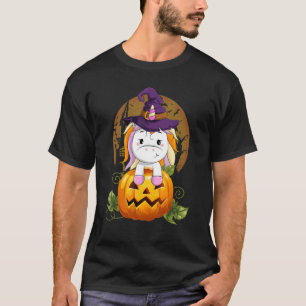T-shirt Cute Unicorn Sorcière Citrouille Halloween Costume