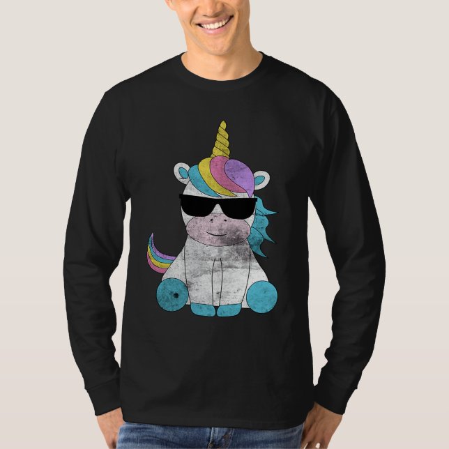 T-shirt Cute Unicorn Sunglasses Unicorns Magical Creature  (Devant)