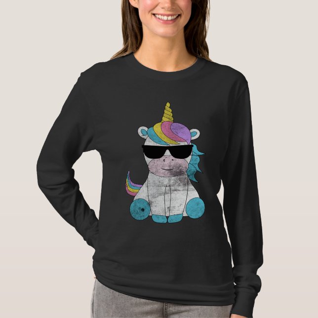 T-shirt Cute Unicorn Sunglasses Unicorns Magical Creature  (Devant)