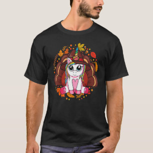 T-shirt Cute Unicorn Turquie Bon thanksgiving filles enfan