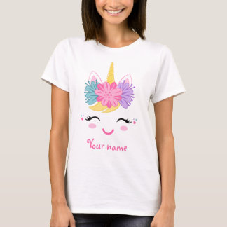 T-shirt Cute Unicorn Visage personnalisé Halloween