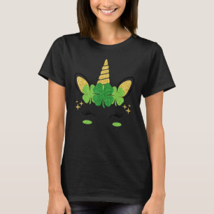 T-shirt Cute Unicorn Visage St Patrick S Jour Enfants Fill