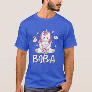 T-shirt Cute Unicorne Boire Bubble Milk Tea Boba