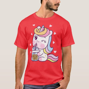 T-shirt Cute Unicorne Boire Thé Bubble