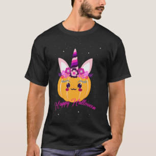 T-shirt Cute Unicorne Citrouille Halloween Thanksgiving 1