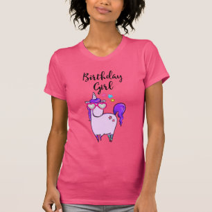 T-shirt Cute Unicorne dans les lunettes en forme de coeur 