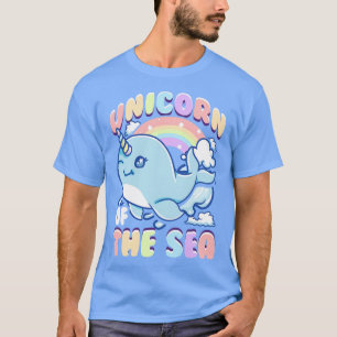 T-shirt Cute Unicorne De La Mer Narwhal Rainbow