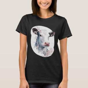 T-shirt Cute Vache Cerise Blossom Japonais Sakura Farming 