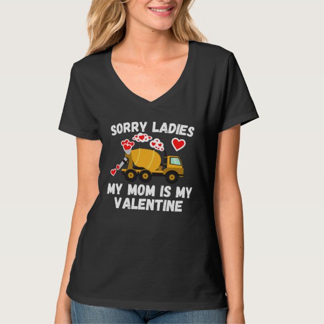 T-shirt Cute Valentine s Day Son  Cement Mixer Kids Boys (Devant)