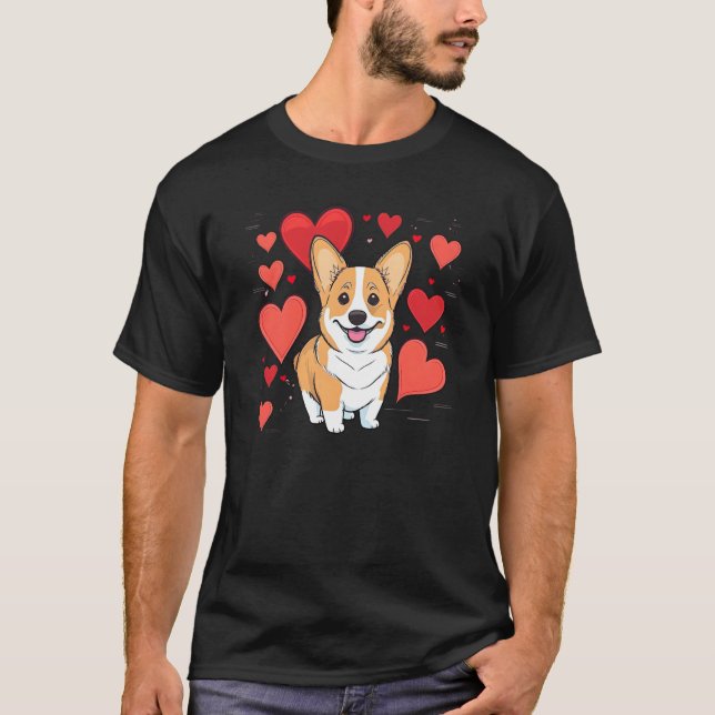T-shirt Cute Valentines Corgi Cool Pembroke Welsh Corgi  1 (Devant)