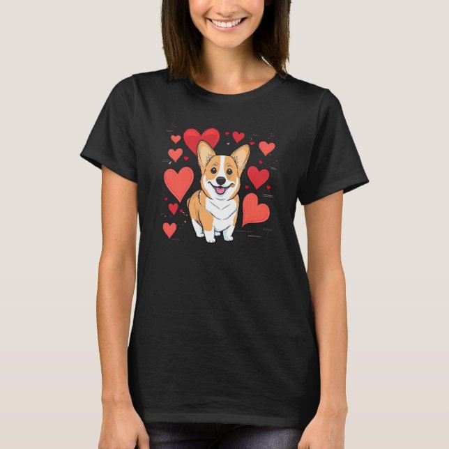 T-shirt Cute Valentines Corgi Cool Pembroke Welsh Corgi  1 (Devant)
