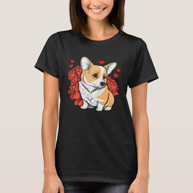 T-shirt Cute Valentines Corgi Cool Pembroke Welsh Corgi  2 (Devant)