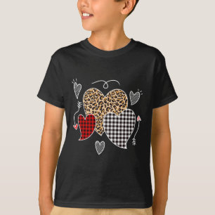 T-shirt Cute Valentines Day Amour Coeurs Filles Enfants Ad