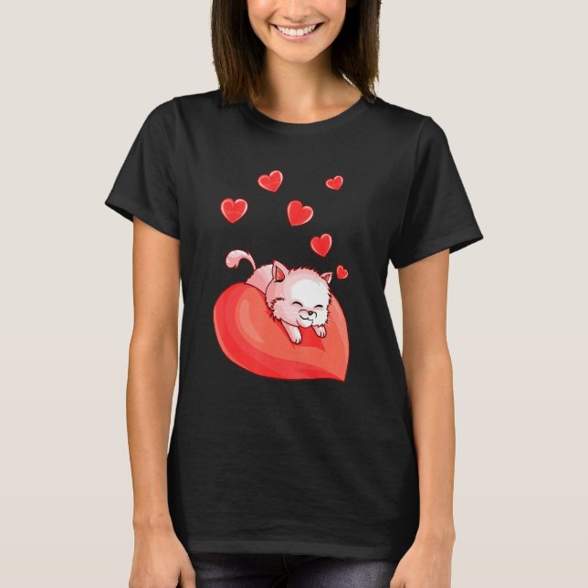 T-shirt Cute Valentines Day Chat Love Hearts (Devant)