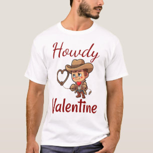 T-shirt Cute Valentine's Day Cowboy "Howdy Valentine" Ente