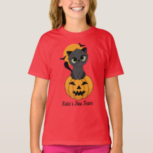 T-shirt Cute Vampire Chat et Citrouille Enfants Halloween