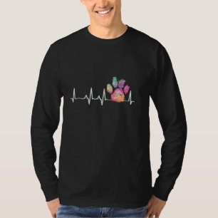 T-shirt Cute Vétérinaire Arc-en-ciel Empreinte de patte He