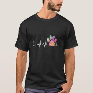 T-shirt Cute Vétérinaire Arc-en-ciel Empreinte de patte He