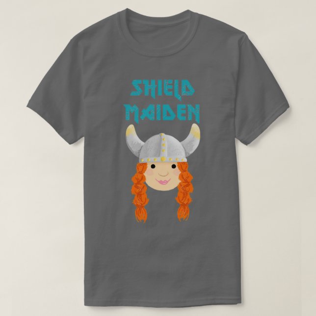 T-shirt Cute Viking Shield Maiden (Design devant)