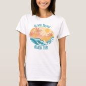 T-shirt Cute Vintage Beach Waves Sunshine Vacation Femmes (Devant)