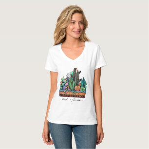 T-shirt Cute Watercolor Cactus Garden