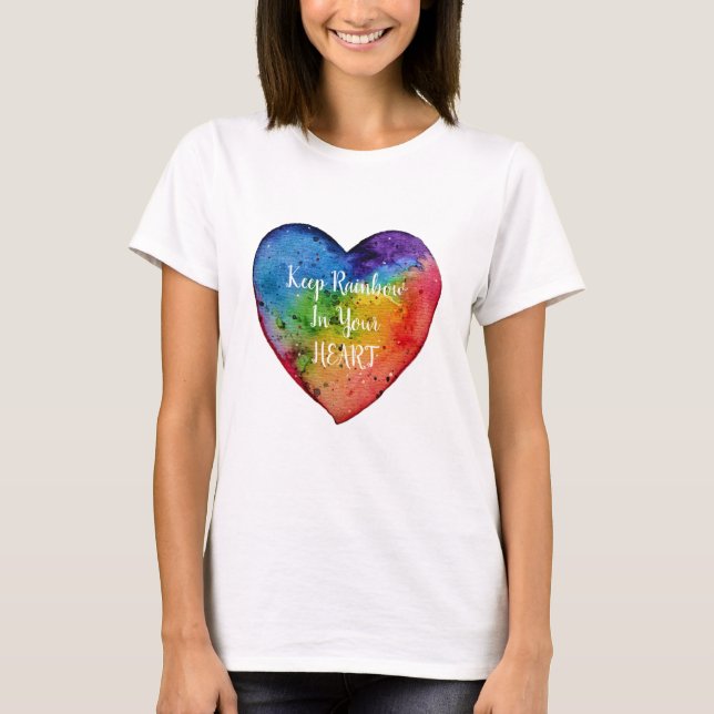 T-shirt Cute Watercolor Rainbow (Devant)