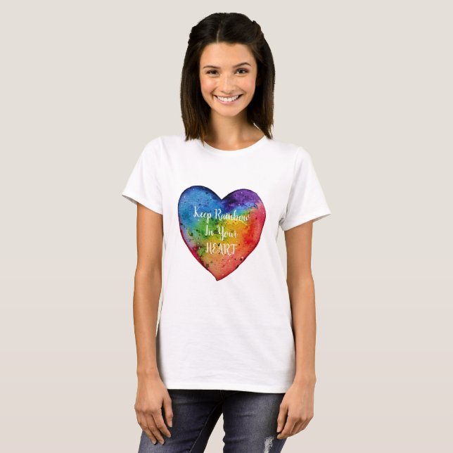 T-shirt Cute Watercolor Rainbow (Devant entier)