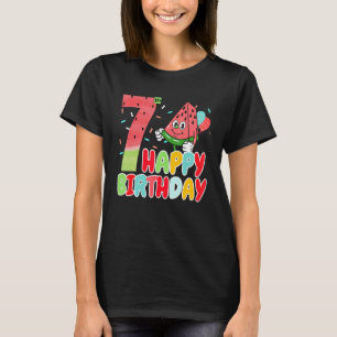 T-shirt Cute Watermelon Happy 7th Birthday Family Watermel