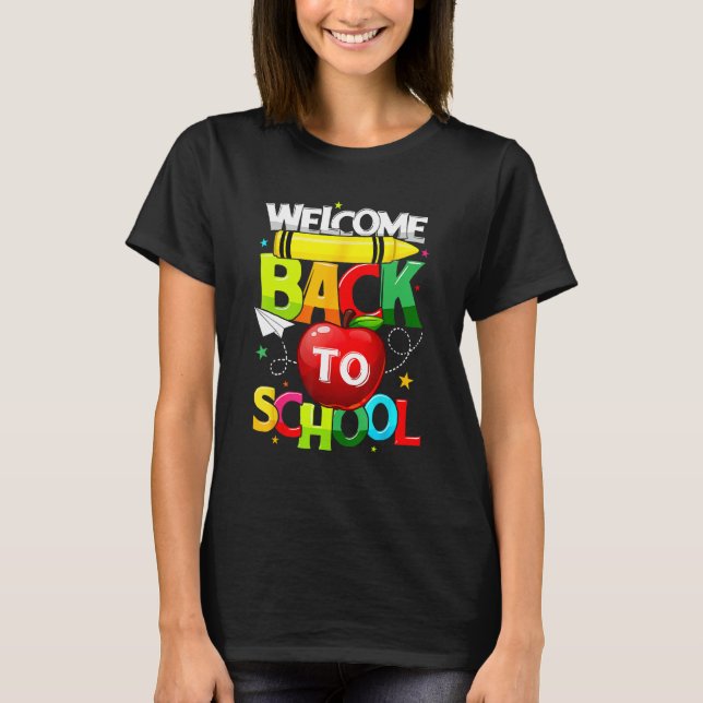 T-shirt Cute Welcome Back To School  Student Teacher Women (Devant)