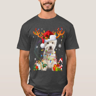 T-shirt Cute Westie Dog Lights Santa Hat Sweater Xmas Tree