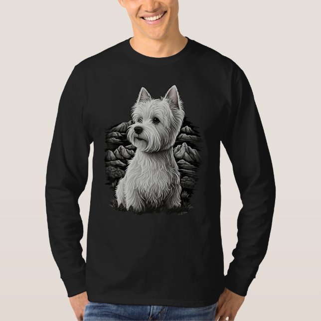T-shirt Cute Westie Dog on West Highland White Terrier Lov (Devant)
