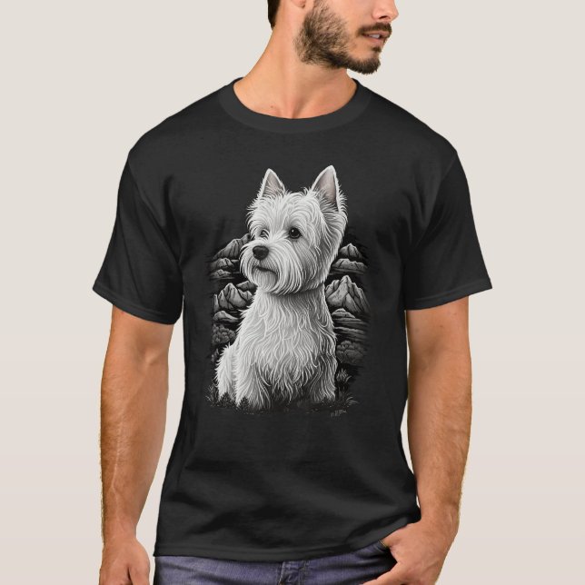 T-shirt Cute Westie Dog on West Highland White Terrier Lov (Devant)