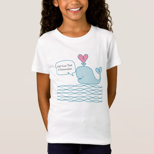 T-Shirt Cute Whale Ajouter votre texte pour personnaliser (Devant)
